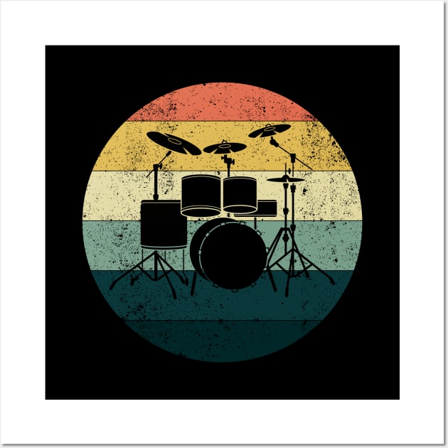 Retro Vintage Drum - Drum Player Wall Art by MEDtee